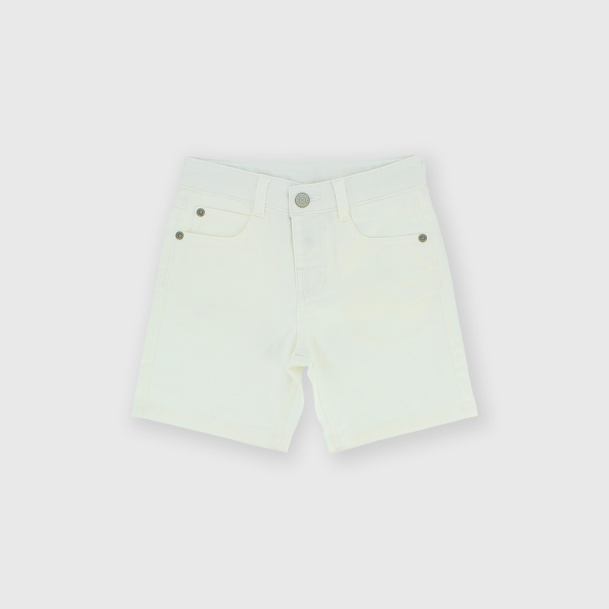 Bermuda de tejido gabardina para niño, blanco