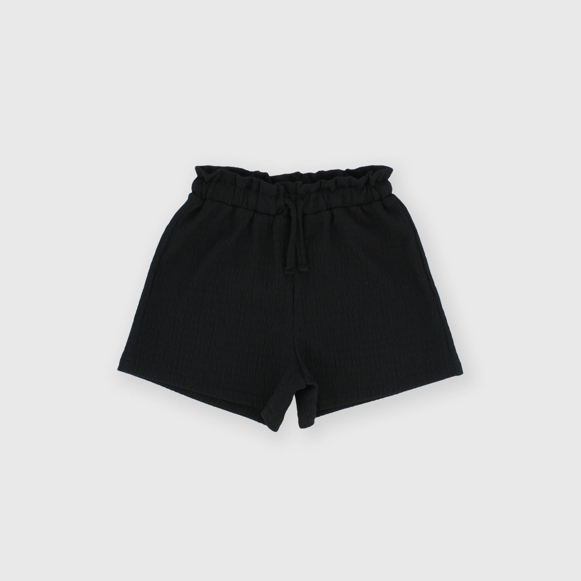 ШОРТЫ ИЗ СИРЕСАКЕРА ДЛЯ ДЕВОЧЕК, ЧЕРНЫЙ