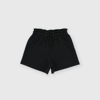 Girl's seersucker shorts, black Girl's seersucker shorts, black
