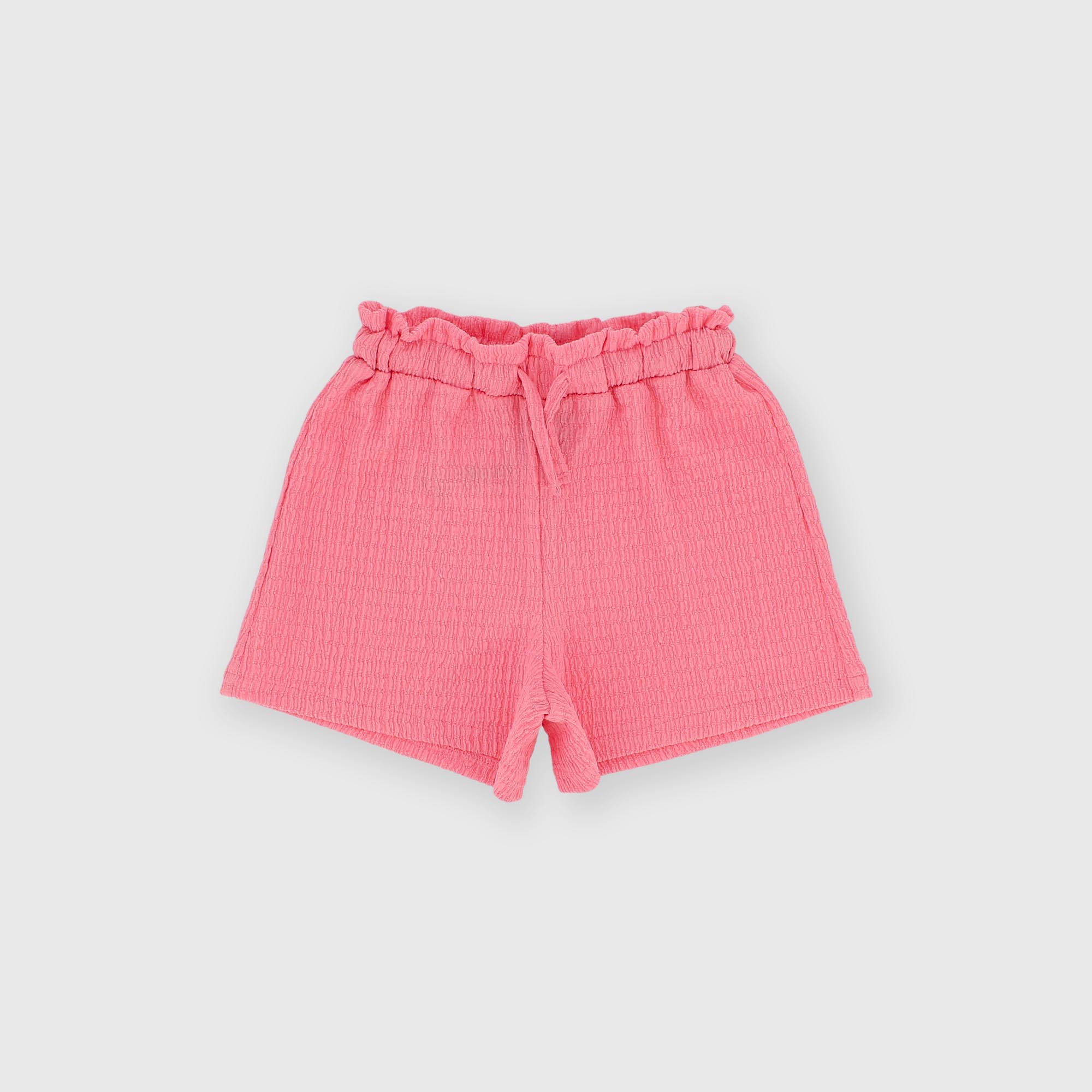 ШОРТЫ ИЗ СИРСАКЕРА ДЛЯ ДЕВОЧЕК, РОЗОВЫЙ