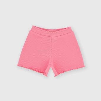 Girl's ribbed shorts, pink Girl's ribbed shorts, pink