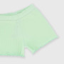 Girl's ribbed shorts, green Girl's ribbed shorts, green