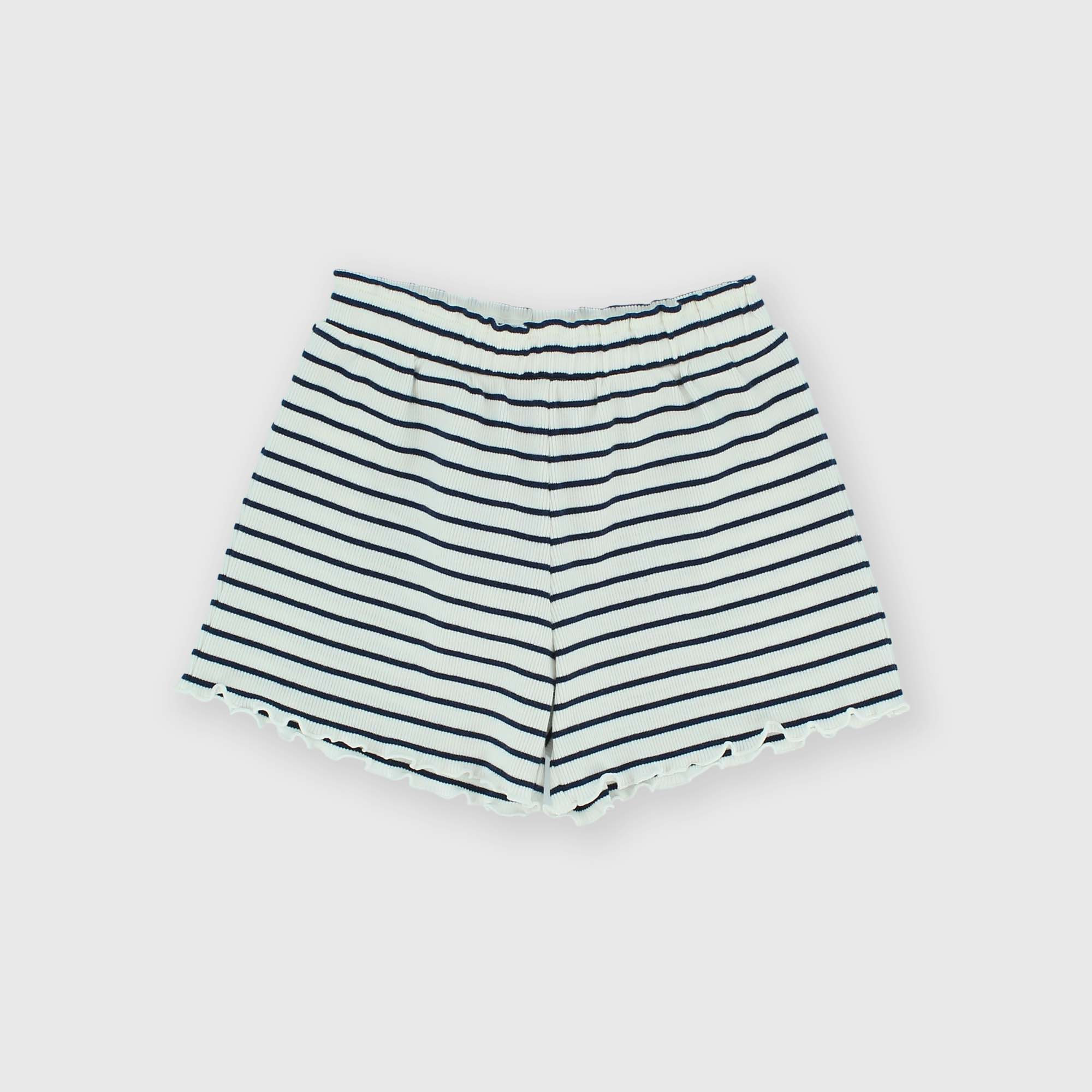 Pantalones cortos canalé para niña, azul