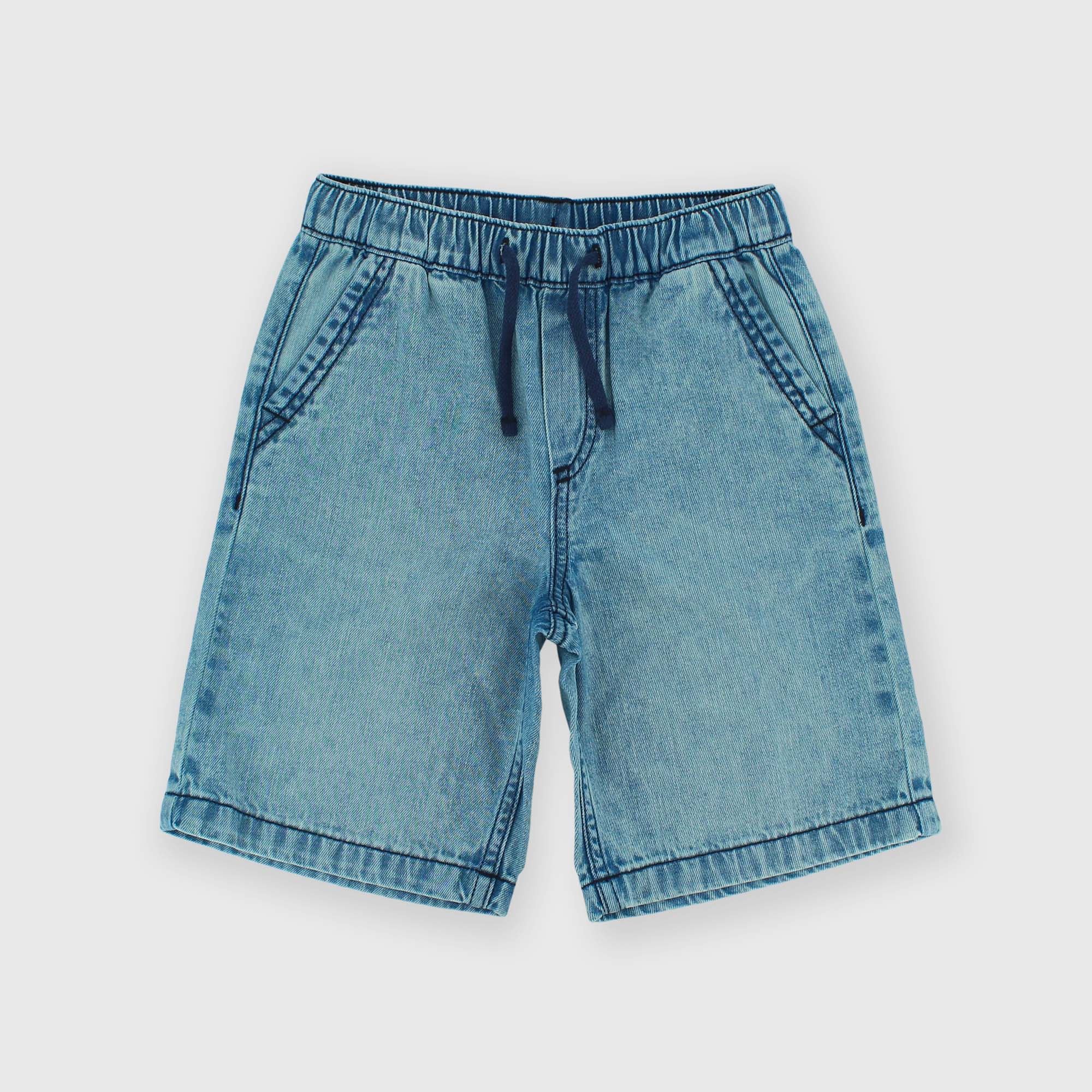 Bermuda de tejido vaquero de niño, azul