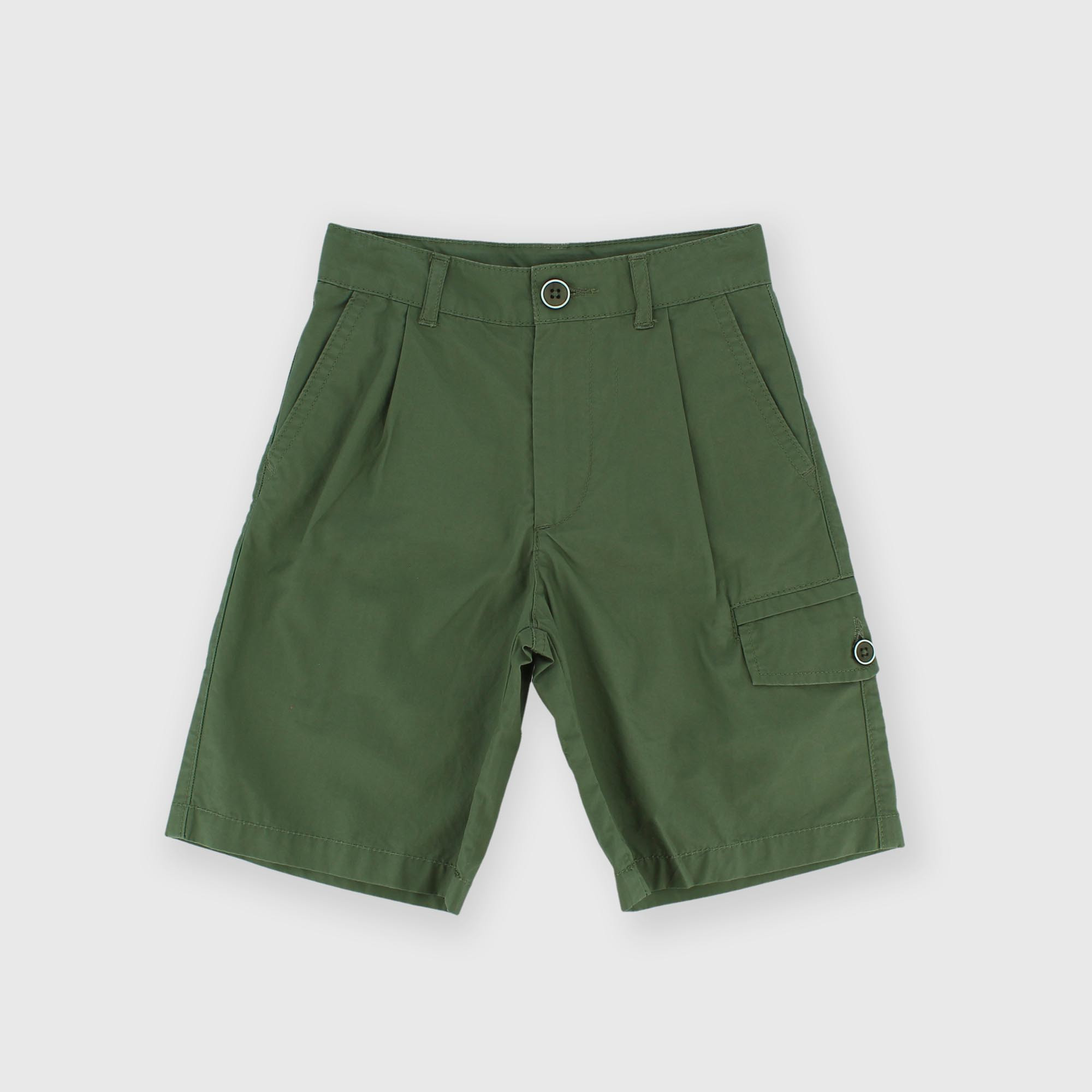 Bermuda de popelina para niño, verde