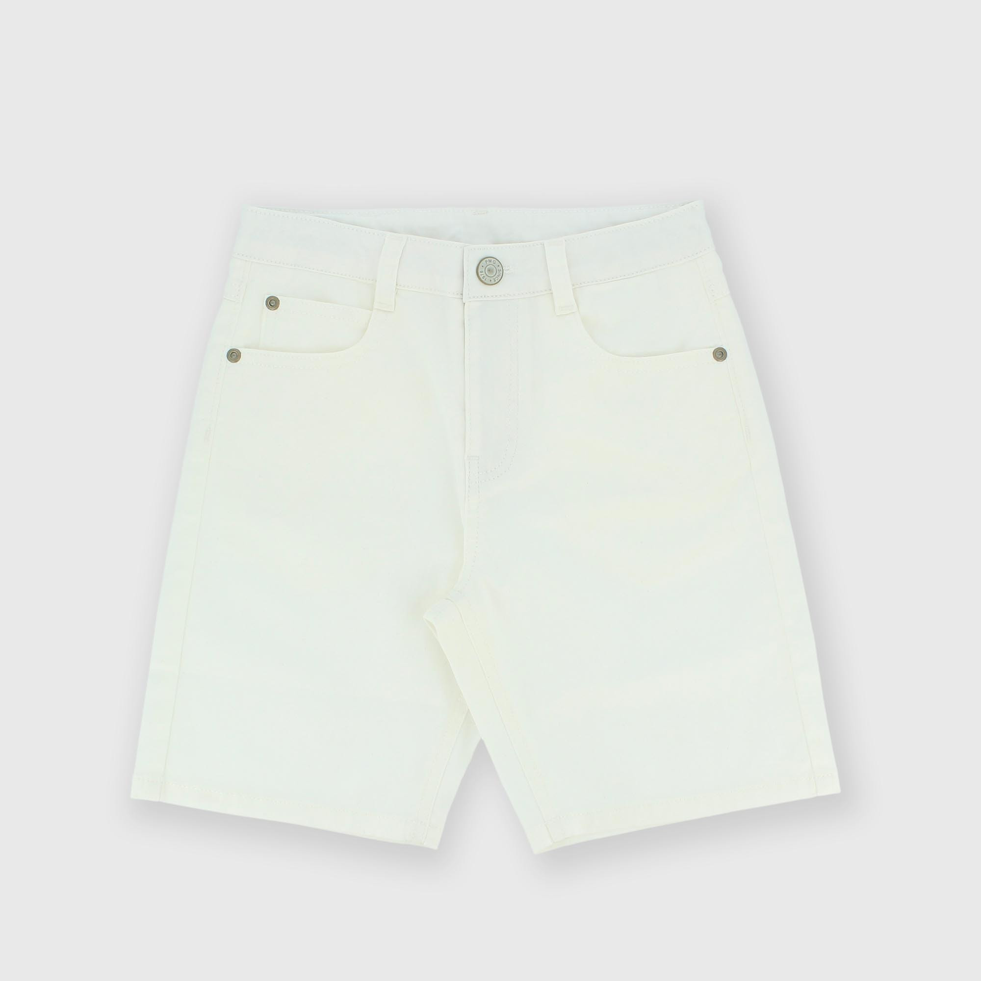 Bermuda de tejido gabardina para niño, blanco