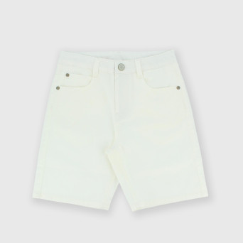 Gabardine bermuda for boy, white Gabardine bermuda for boy, white