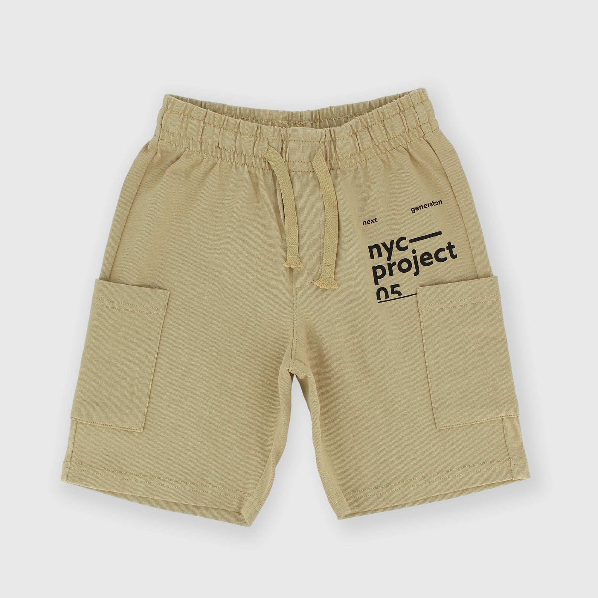 Jersey bermuda for boy, beige