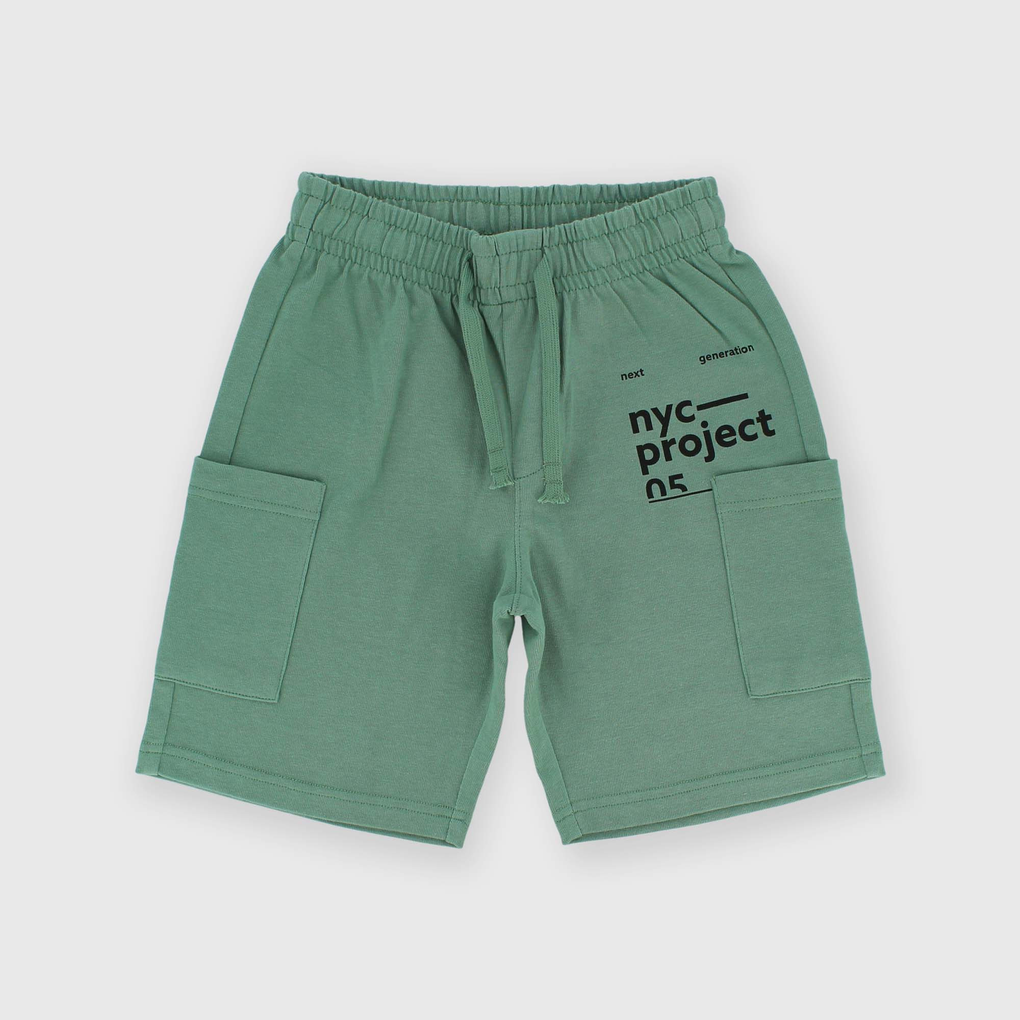 Jersey bermuda for boy, green