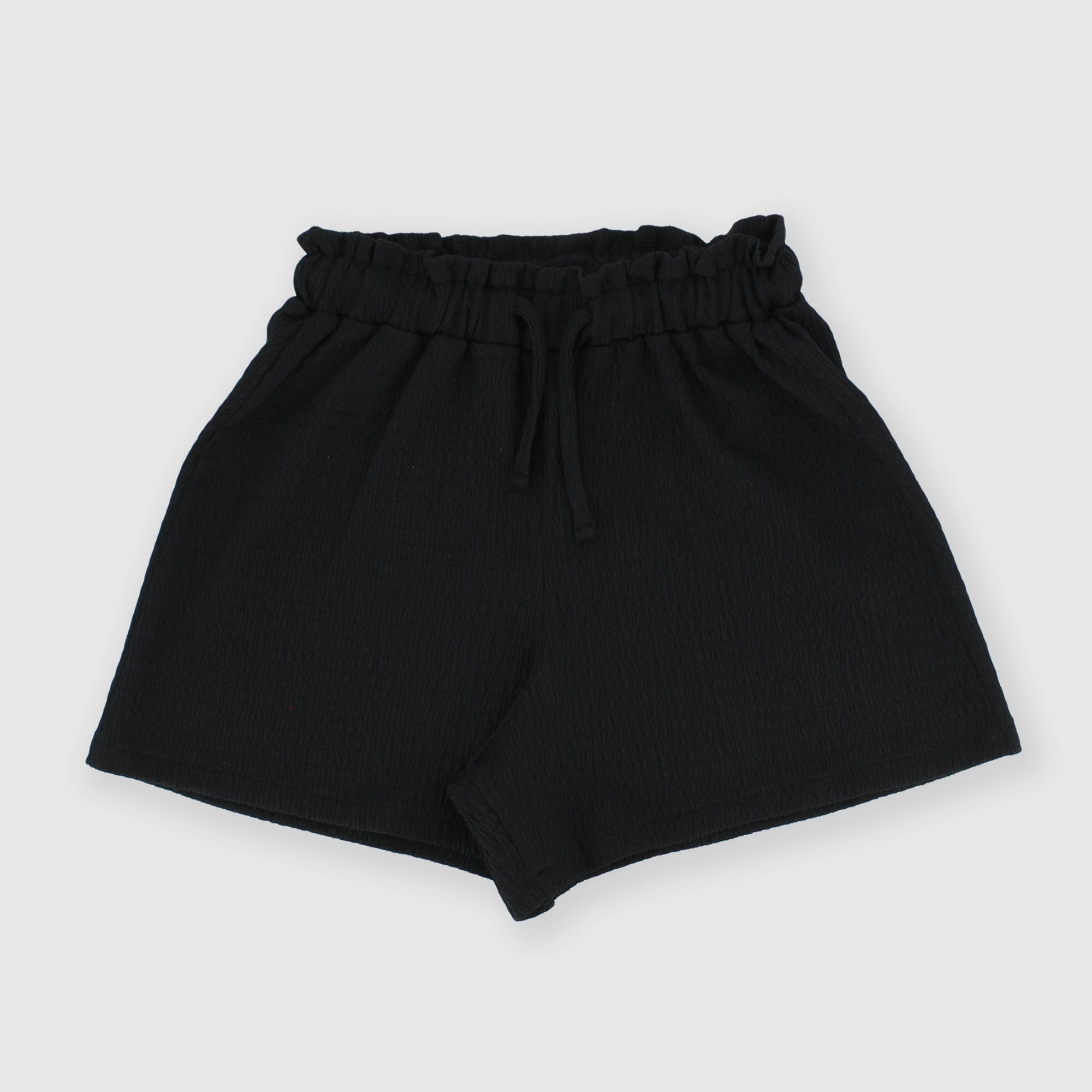 Shorts en seersucker fille,  noir