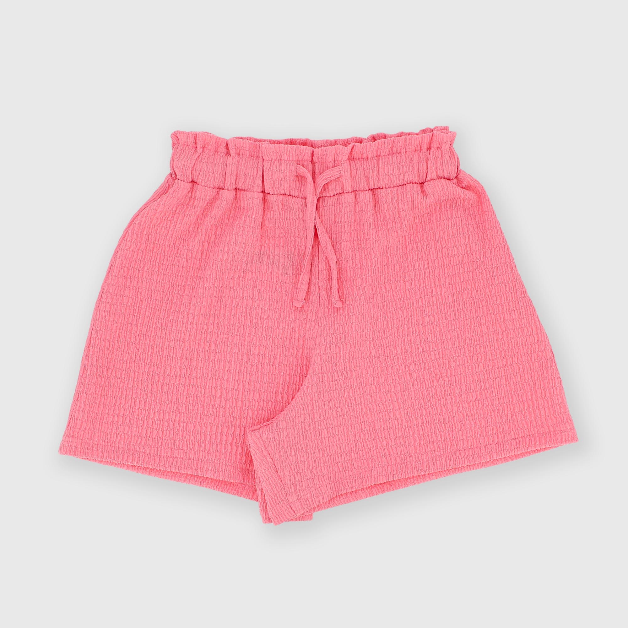 Girl's seersucker shorts, pink