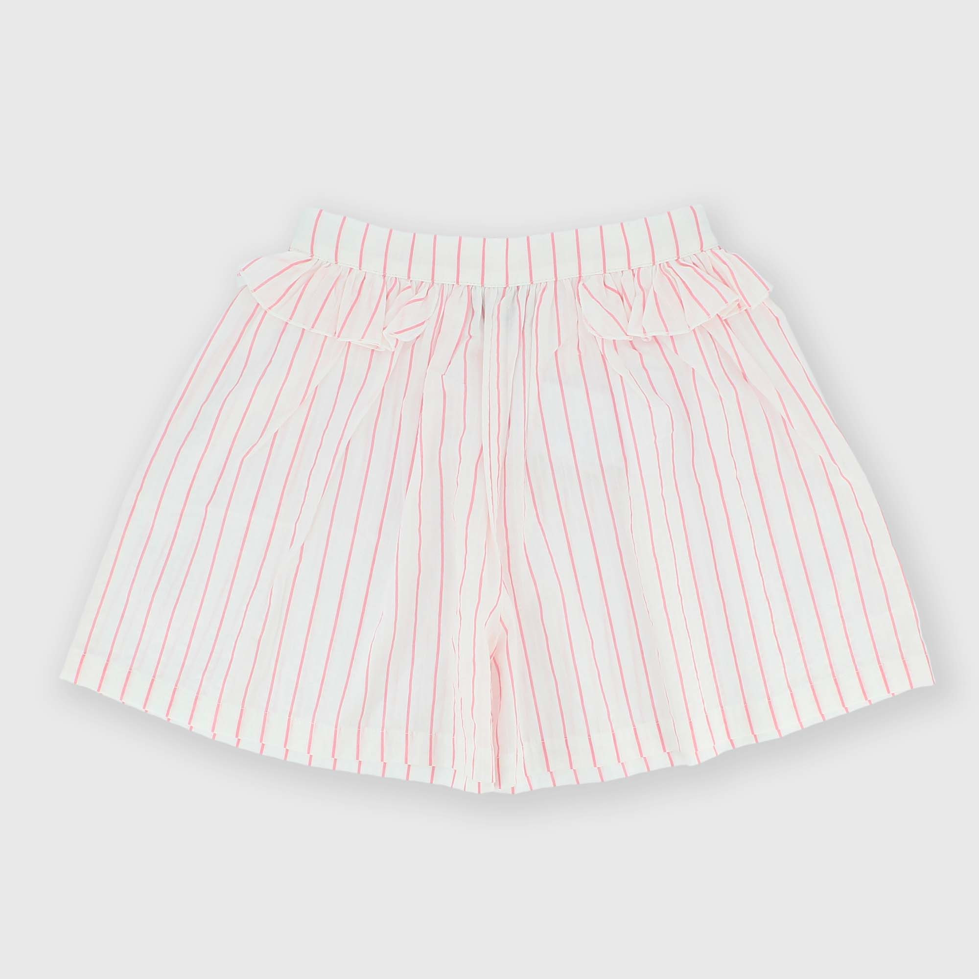 Girl's coton shorts, white