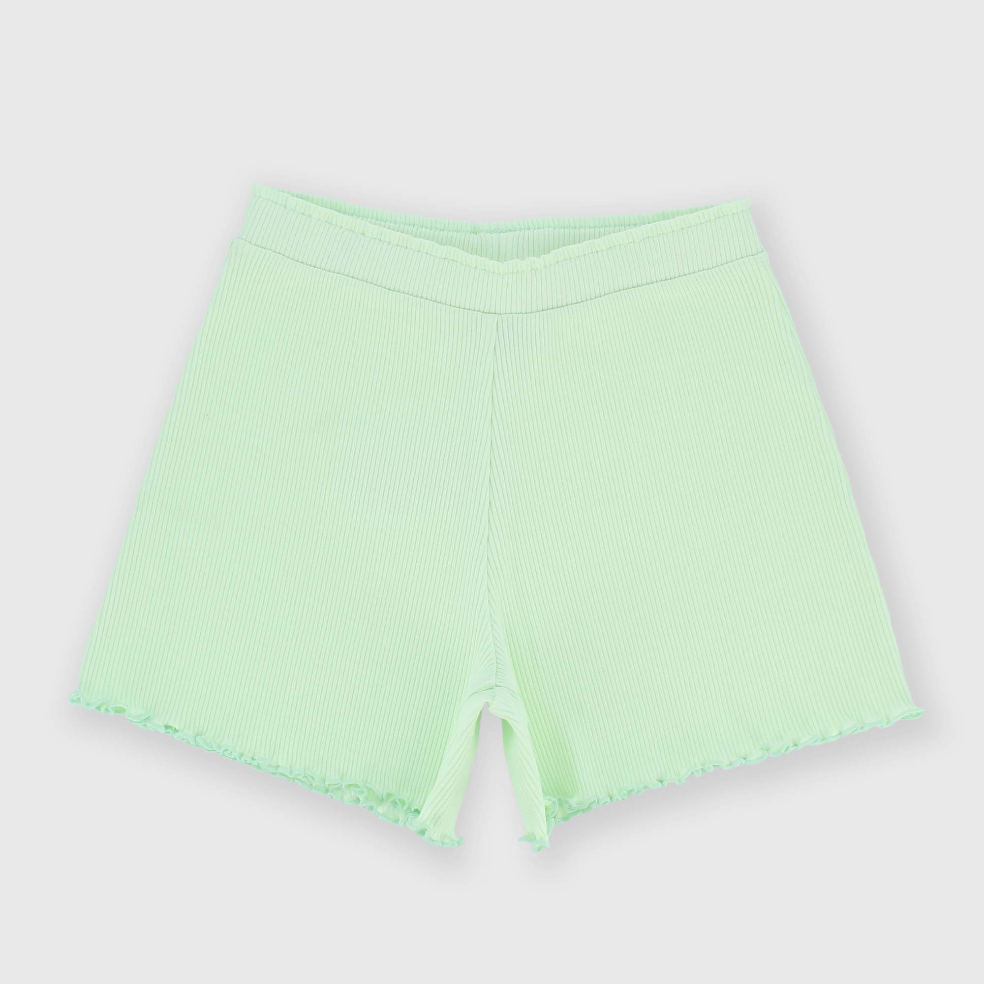 Pantalone cortos canalé para niña, verde
