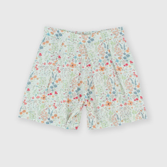 Pantalón corto de viscosa para niña, blanco Pantalón corto de viscosa para niña, blanco