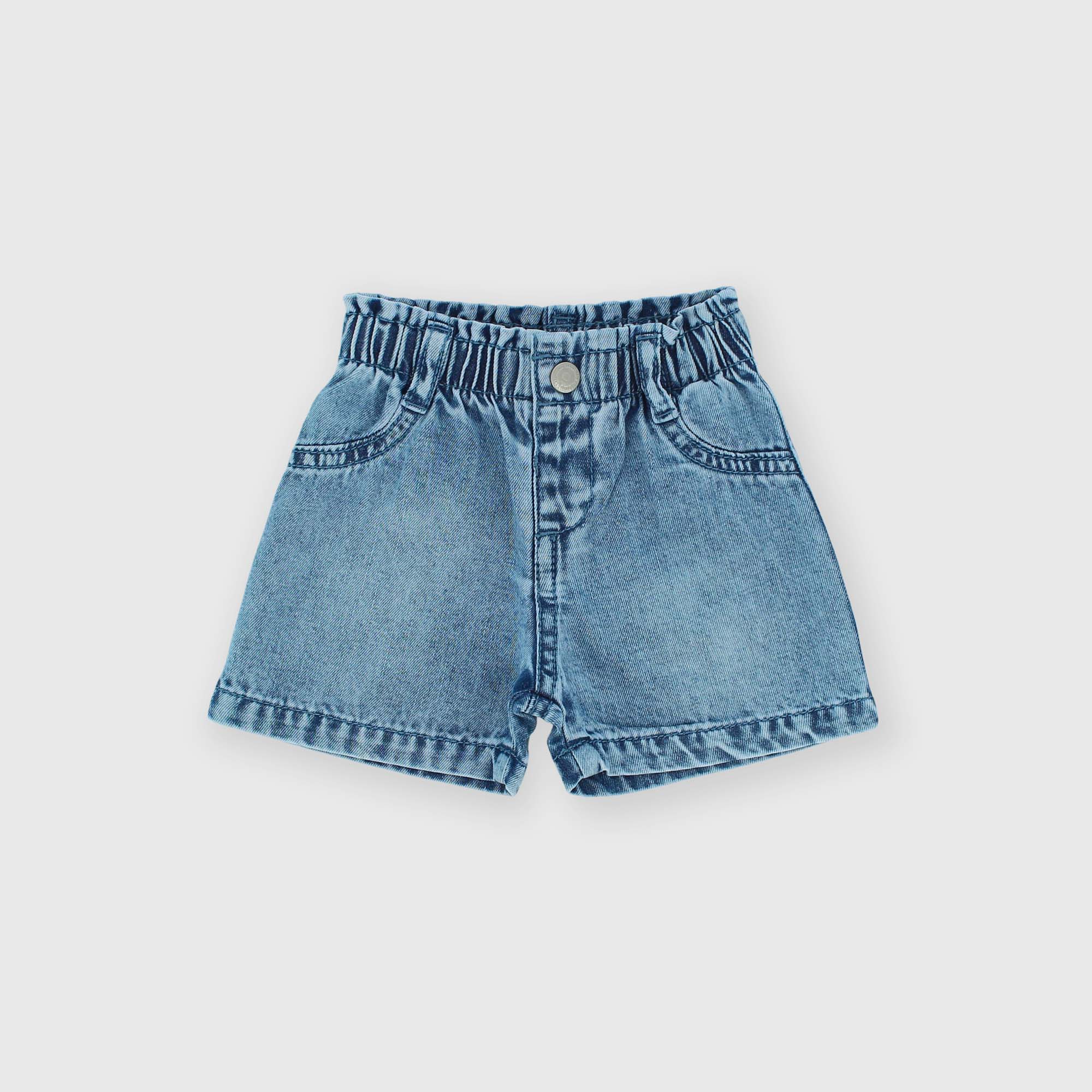 ДЖИНСОВЫЕ ШОРТЫ ДЛЯ НОВОРОЖДЕННОЙ, СИНИЙ