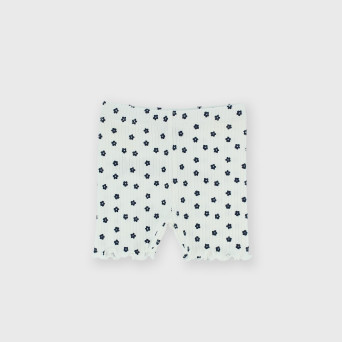 Pantalón ciclista canalé para bebé, blanco Pantalón ciclista canalé para bebé, blanco