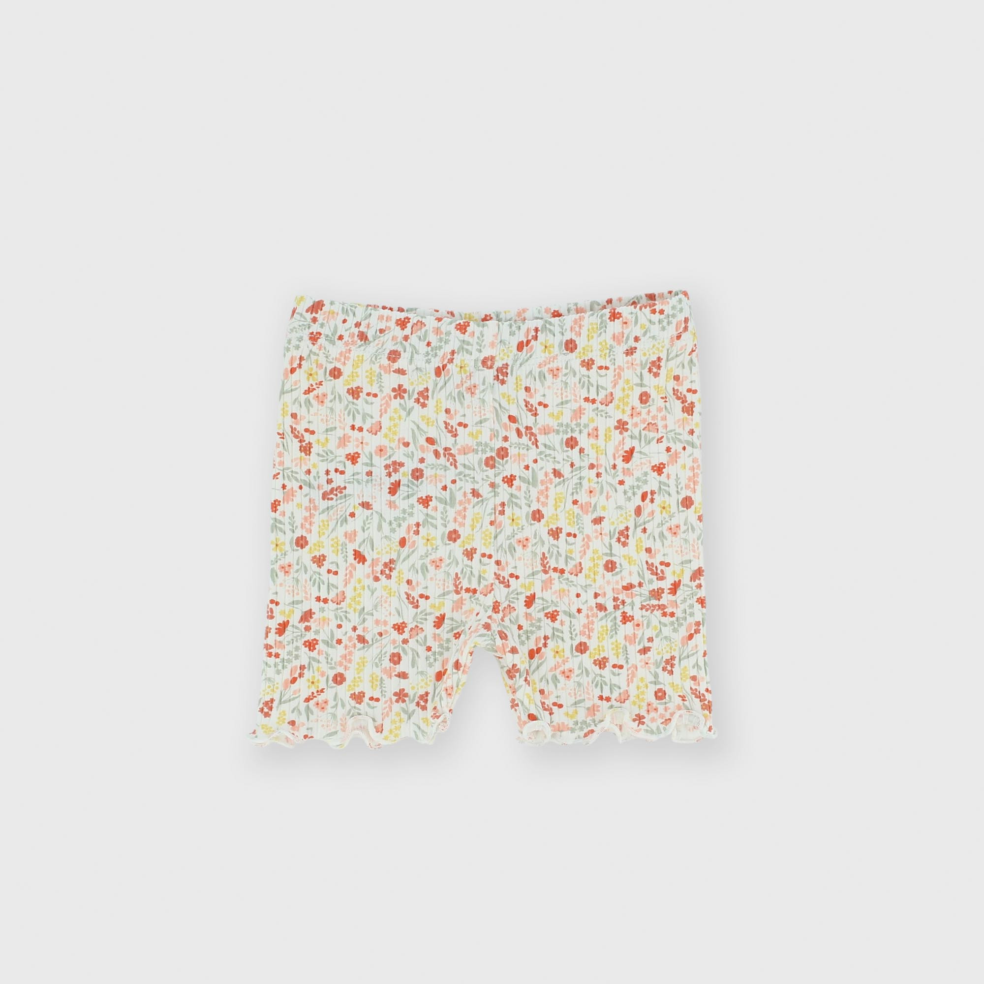 Pantalón ciclista canalé para bebé, blanco