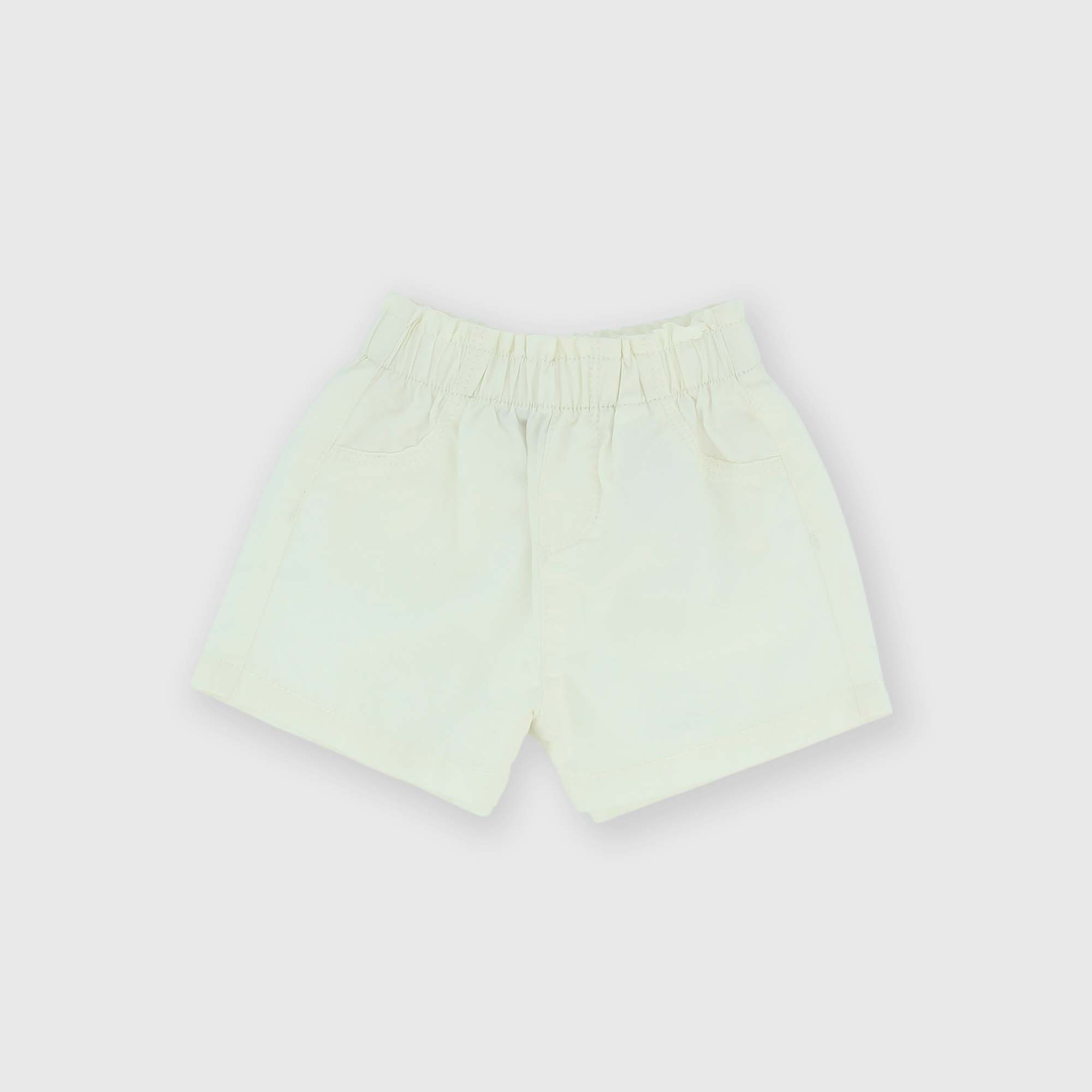 ШОРТЫ ИЗ ПОПЛИНА ДЛЯ НОВОРОЖДЕННОЙ, БЕЛЫЙ