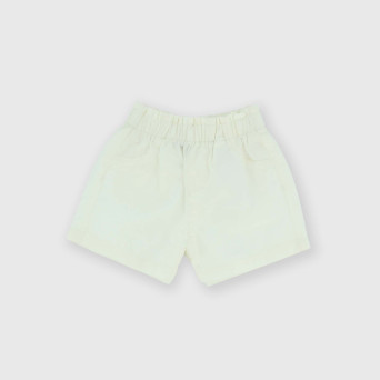 Pantalón corto de popelina para bebé niña, blanco Pantalón corto de popelina para bebé niña, blanco