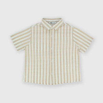 Boy's short sleeves coton shirt, beige Boy's short sleeves coton shirt, beige