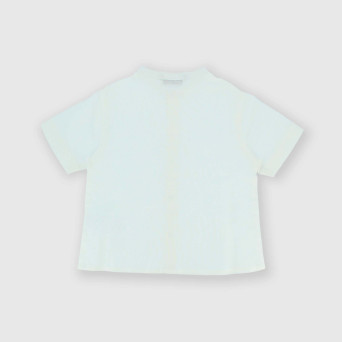 Boy's coton-linen short-sleeves shirt, white Boy's coton-linen short-sleeves shirt, white
