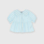 Camisa con mangas cortas para niña, azul Camisa con mangas cortas para niña, azul