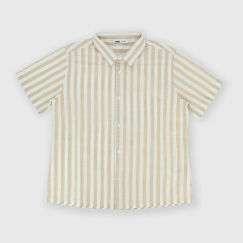 Boy's short sleeves coton shirt, beige Boy's short sleeves coton shirt, beige