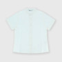 Boy's coton-linen short-sleeves shirt, white Boy's coton-linen short-sleeves shirt, white