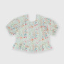 Blusa de viscosa mangas cortas para niña, blanco Blusa de viscosa mangas cortas para niña, blanco