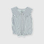 Blusa in cotone giromanica da bambina, blu Blusa in cotone giromanica da bambina, blu