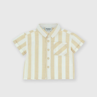 Newborn short sleeves coton shirt, beige Newborn short sleeves coton shirt, beige