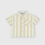 Camisa de algodón mangas cortas para bebé, beige Camisa de algodón mangas cortas para bebé, beige