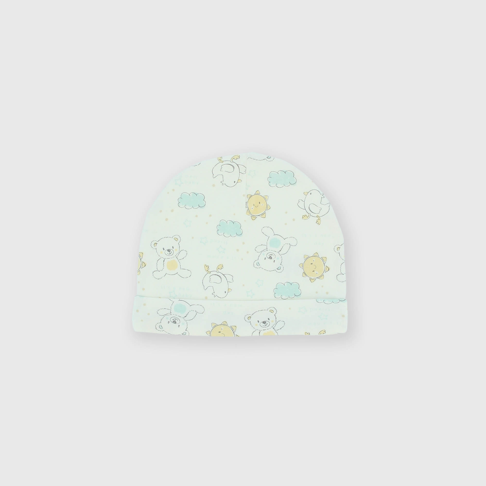 Berret en Interlock pour nouveau-né, blanc