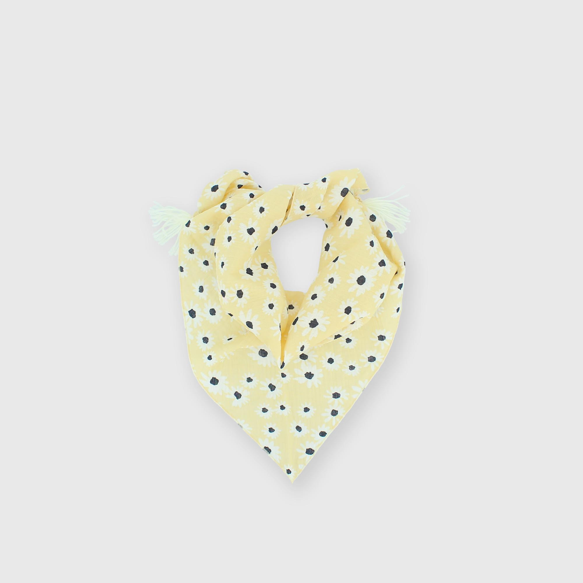 Pashmina in garza di cotone da bambina, giallo