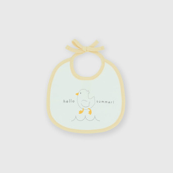 Cotton bib for newborn, boy,  white Cotton bib for newborn, boy,  white