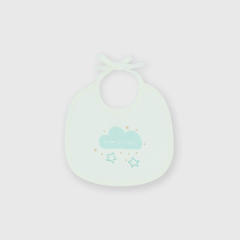 Cotton bib for newborn, boy,  white Cotton bib for newborn, boy,  white