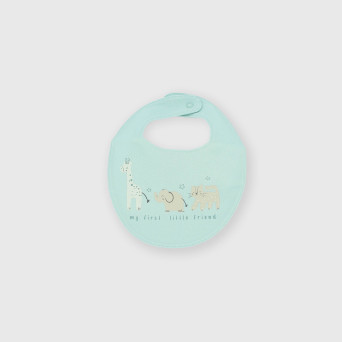 Cotton bib for newborn, girl,  green Cotton bib for newborn, girl,  green