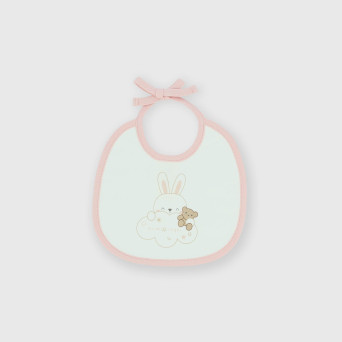 Cotton bib for newborn, girl,  white Cotton bib for newborn, girl,  white