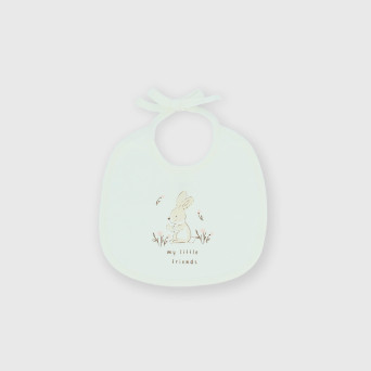 Cotton bib for newborn, girl,  white Cotton bib for newborn, girl,  white