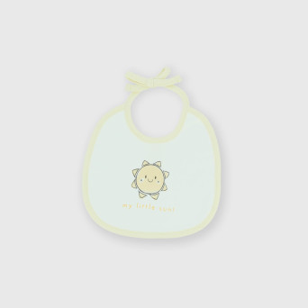 Cotton bib for newborn, girl,  white Cotton bib for newborn, girl,  white
