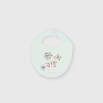 Cotton bib for newborn, girl,  white Cotton bib for newborn, girl,  white