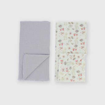 Pack de dos mantas de bebé, morado Pack de dos mantas de bebé, morado