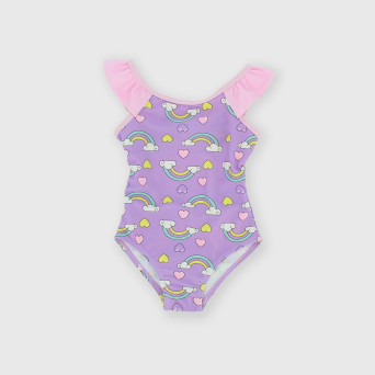 Girls' one-piece swimsuit, violet Girls' one-piece swimsuit, violet