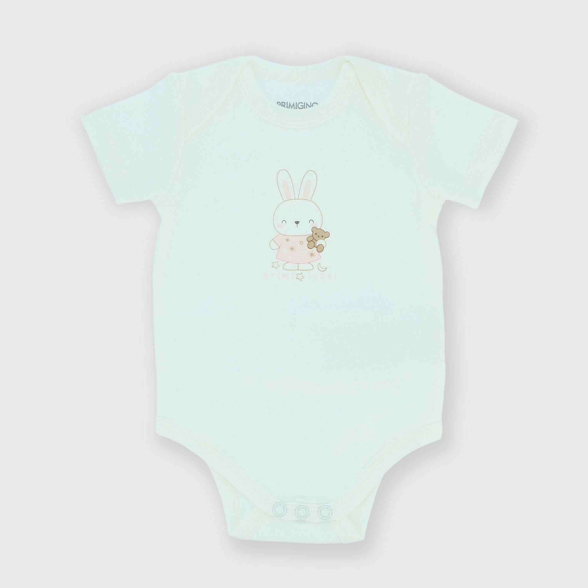 Body de tejido Interlock para bebé, blanco