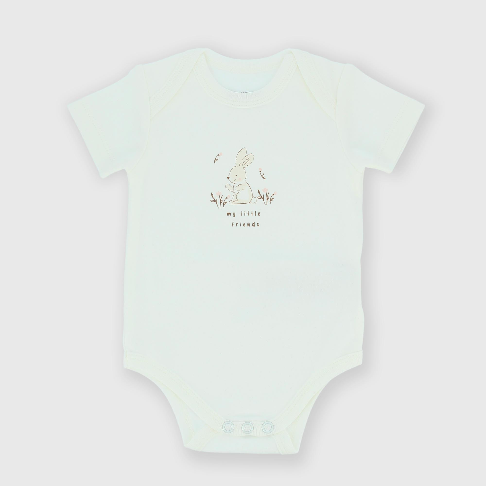 Body de tejido Interlock para bebé, blanco