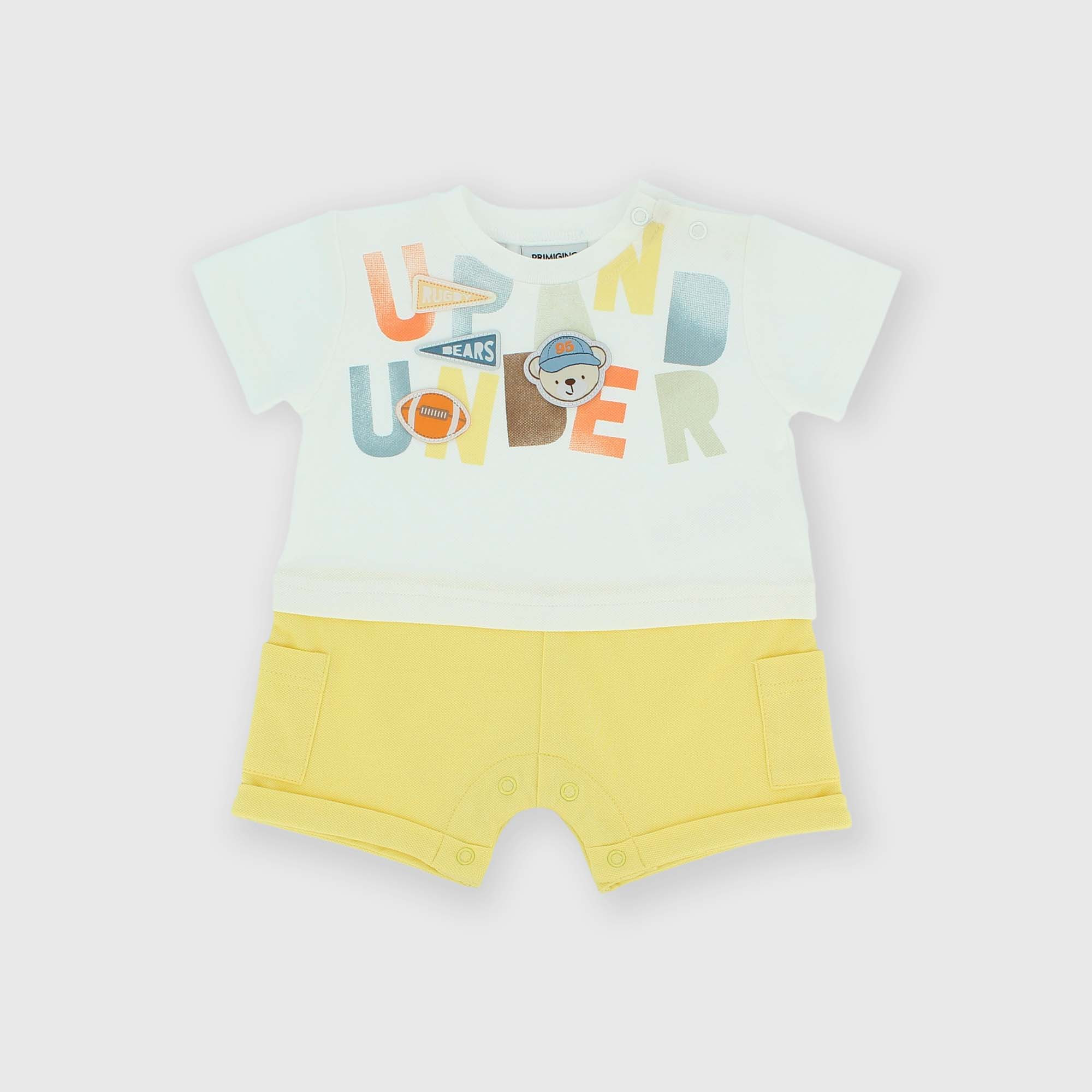 Pelele de piqué para bebé niño, blanco