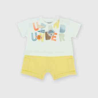 Rompers in Jersey for newborn boy, white Rompers in Jersey for newborn boy, white