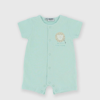 Pelele canalé de bebé niño, verde Pelele canalé de bebé niño, verde