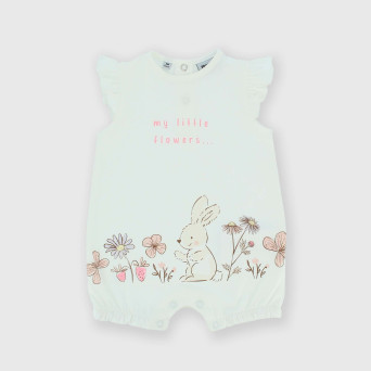 Leotard in Jersey for newborn girl, white Leotard in Jersey for newborn girl, white