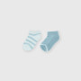 Pack of two pairs of boys' short socks, blue Pack of two pairs of boys' short socks, blue